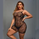 Sexy Lace Cut-Out Bodystocking Mini Dress