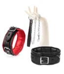 Bondage Collar with Metal Lead for Couples