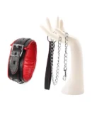 Bondage Collar with Metal Lead for Couples