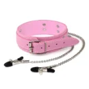 Bondage Collar with Nipple Clamp Set