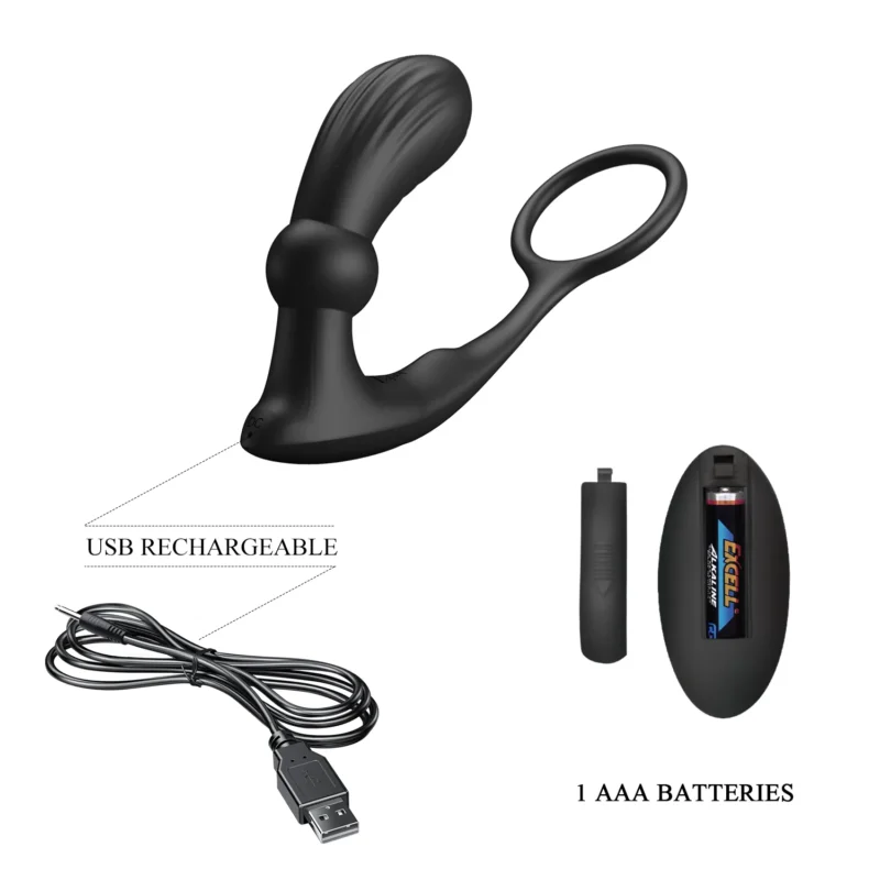 Vibrating Anal Plug With Cock Ring - Image 7